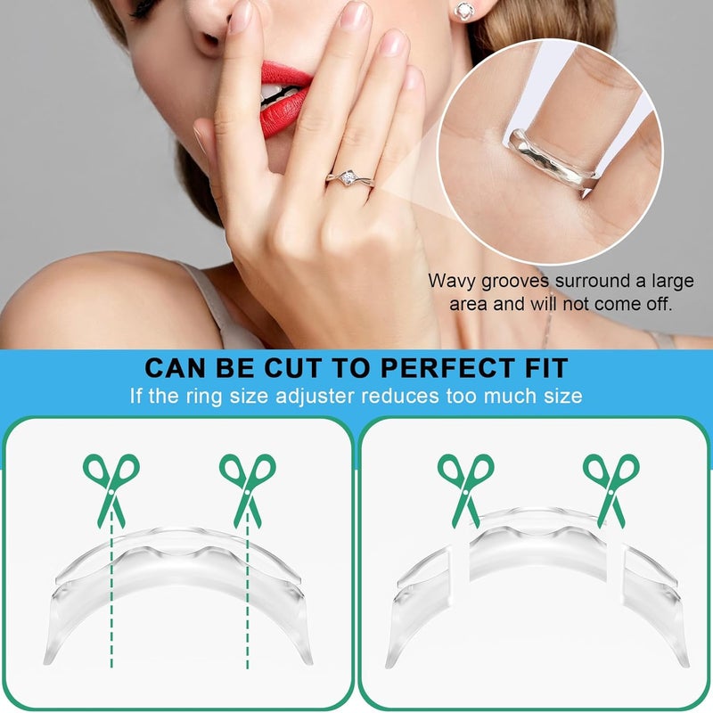 Eiito Ring Sizers for Loose Rings, 6 Pack Invisible Ring Size Adjuster for Women Men, Reduces Size by 0.5-1.5, Rings Guard Spacer Tightener Resizer, Fits 1-4mm Wide Bands - Image 5